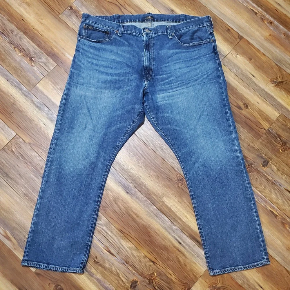 Polo Ralph Lauren Hampton Relaxed Straight Jeans Mens 42x30 Blue Denim Stretch